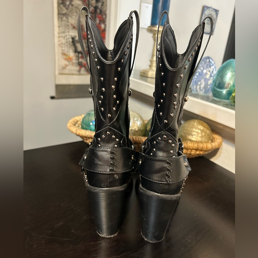 Dolls Kill Widow spiked Nocturnal Memories Western Boots Size 10 - Picture 6 of 10